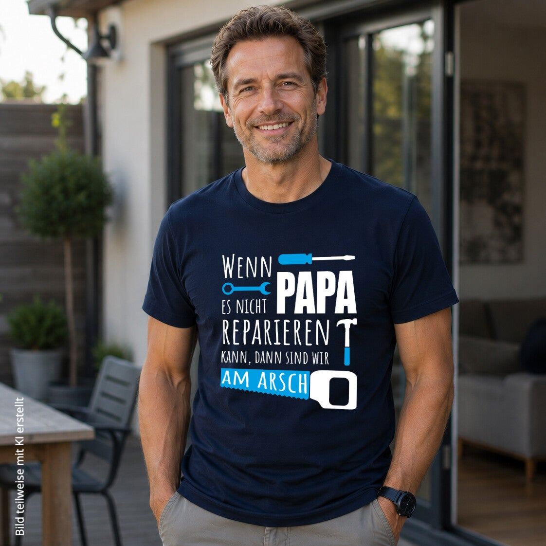 personalisiertes T-Shirt Wenn Papa es nicht reparieren kann
