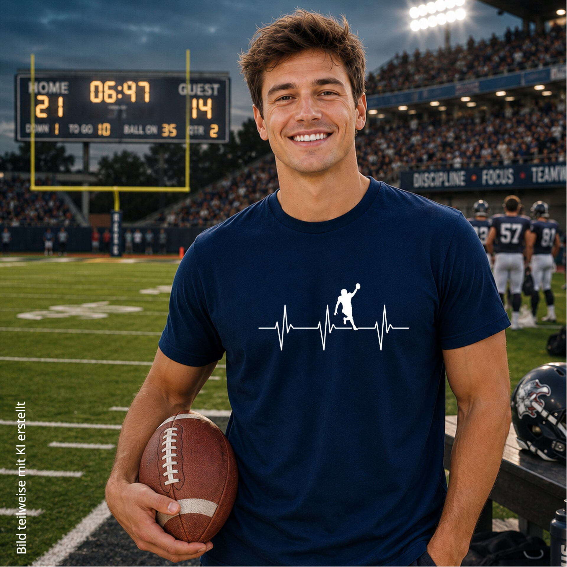 T-Shirt Herzschlag Football