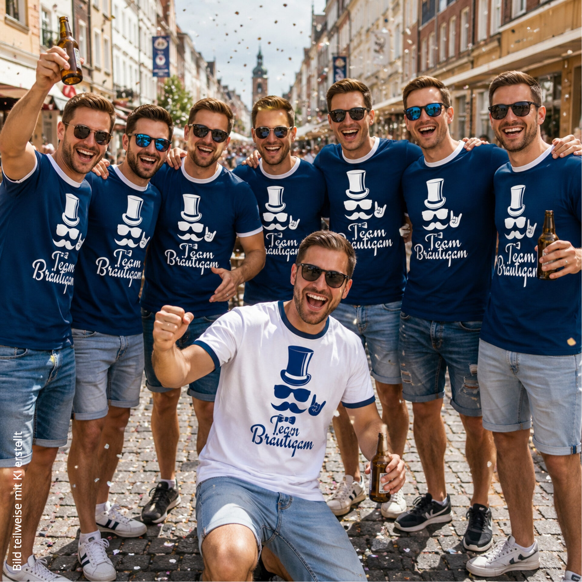 T-Shirt Trikot Retro-Shirt, JGA Team Bräutigam, Junggesellenabschied personalisiert