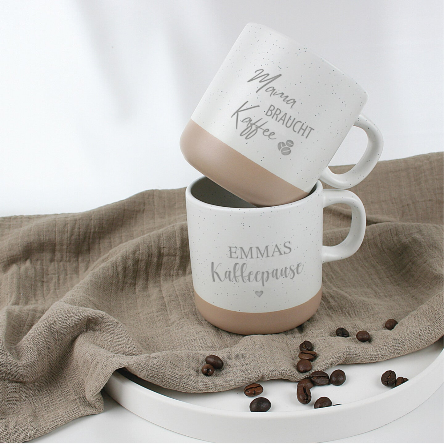 Personalisierte Tasse mit Gravur Kaffeepause – Geschenkidee