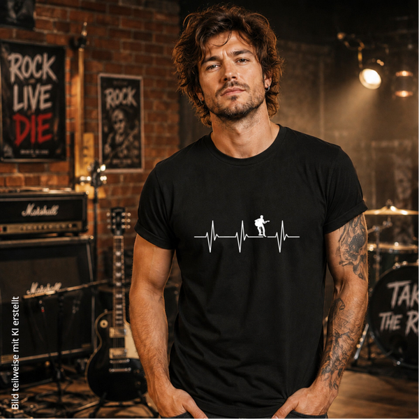 T-Shirt Herzschlag Gitarre