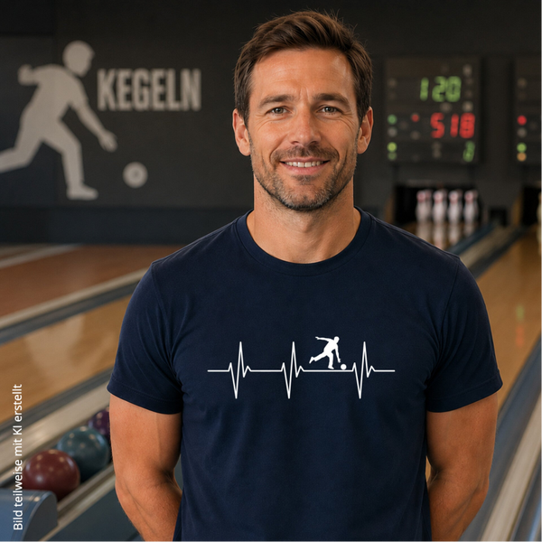 T-Shirt Herzschlag Kegeln