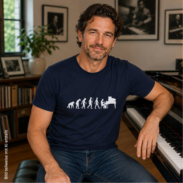 T-Shirt Evolution Klavierspieler