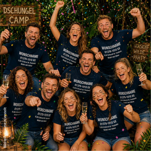 HERREN T-Shirt Dschungelcamp Wunschname und Nr.