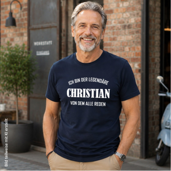 personalisiertes T-Shirt ich bin der legendäre ... von dem alle reden