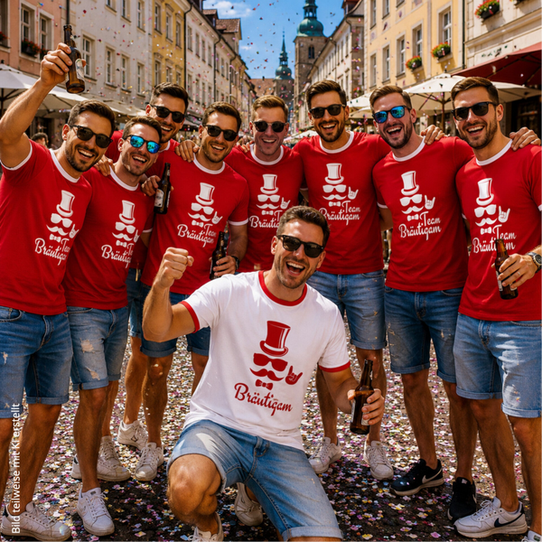 T-Shirt Trikot Retro-Shirt, JGA Team Bräutigam, Junggesellenabschied personalisiert
