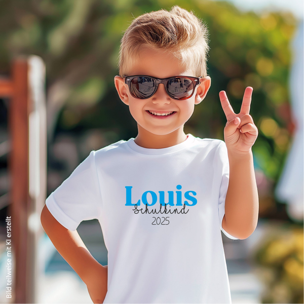 T-Shirt zur Einschulung mit Wunschnamen personalisiert