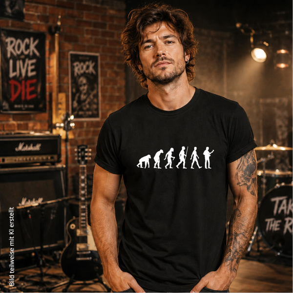 T-Shirt Evolution Gitarre spielen