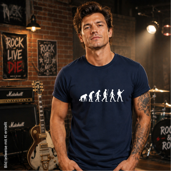 T-Shirt Evolution Gitarre spielen