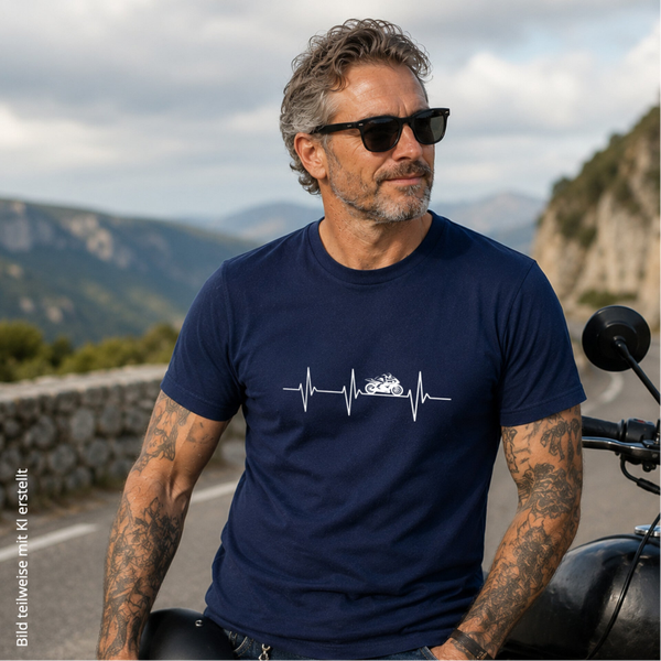 T-Shirt Herzschlag Motorrad