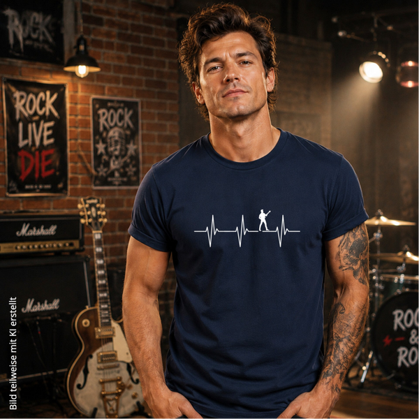 T-Shirt Herzschlag Gitarre