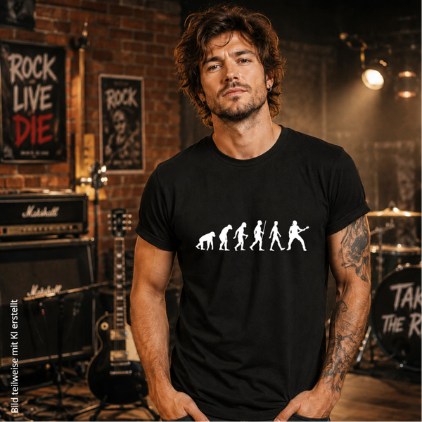 T-Shirt Evolution Gitarre spielen