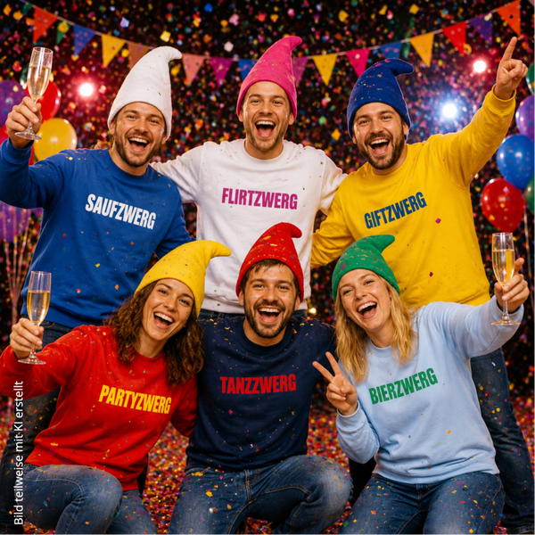 Sweat-Shirt Unisex Zwergen Kostüm Wunschtext Gruppenkostüm