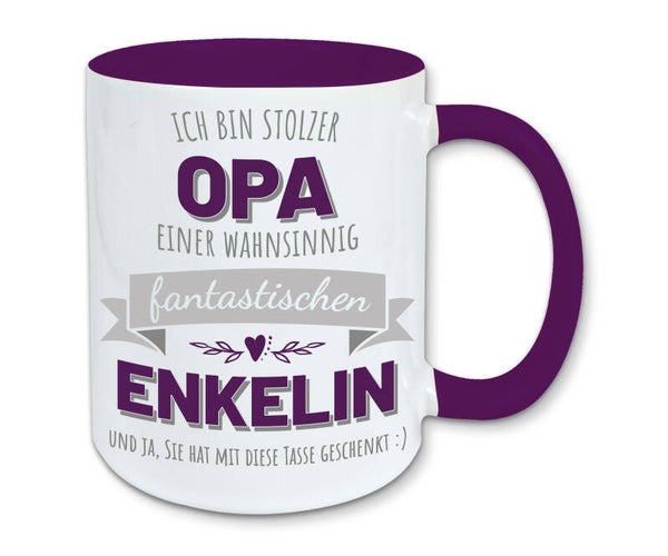 Tasse, Kaffeebecher, stolzer Opa einer fantastischen Enkelin