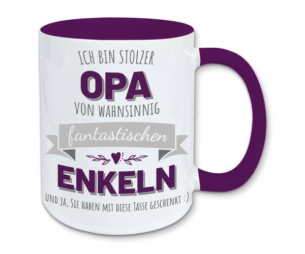 Tasse, Kaffeebecher, stolzer Opa von fantastischen Enkeln