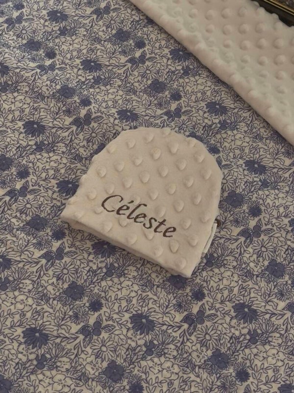 Bonnet de Naissance Minky I Personnalisable