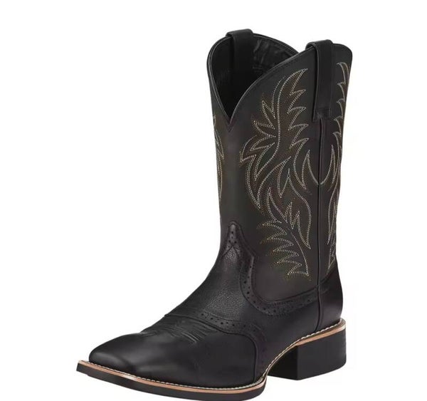 Black square toes cowboy boots
