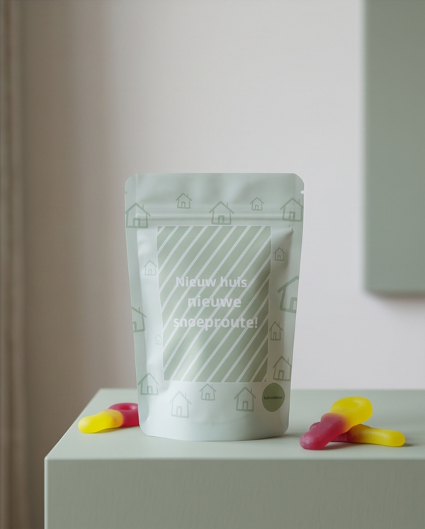 Nieuw huis, nieuwe snoeproute – Snoepcadeau 70 gram