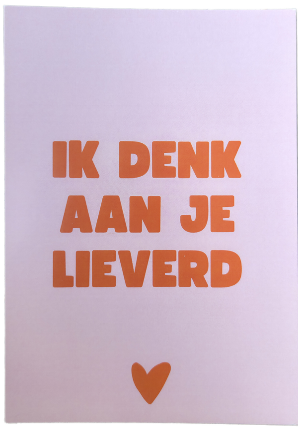 kaart- ik denk aan je lieverd