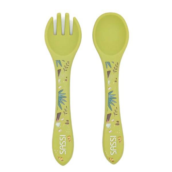 fork en spoon set dinosaurus