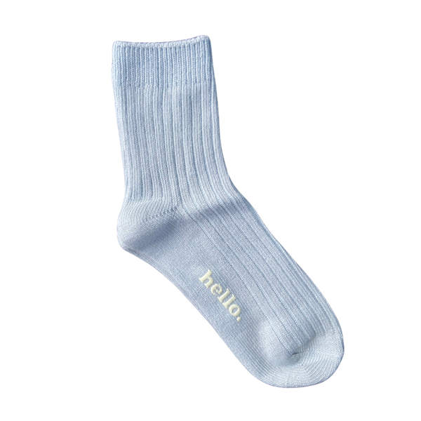 sokken Hello - pastel blauw