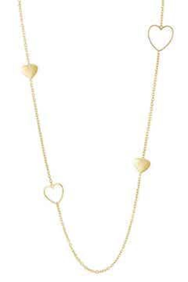 lange ketting hartjes - goud kleur