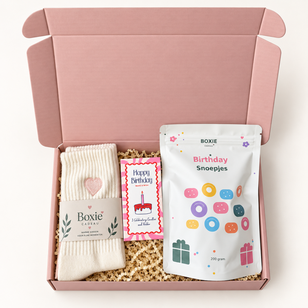 Verjaardagsliefs Boxie – verjaardagscadeau voor haar
