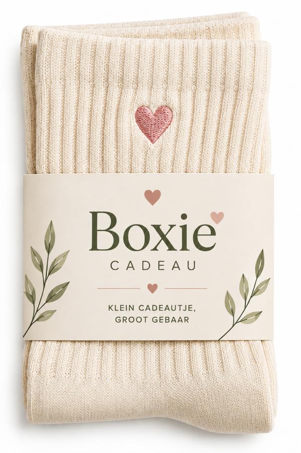 Hartverwarmend – Boxie cadeau Damessokken met Hartje