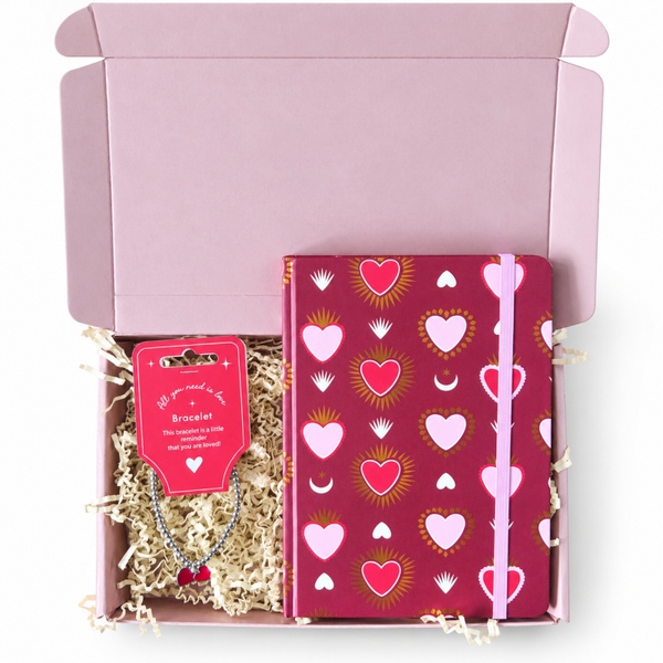 Hart voor jou – cadeaupakket met notitieboek en armband