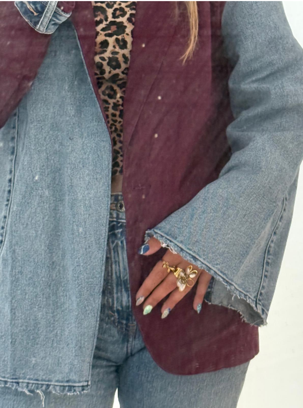 Denim Contrast Blazer