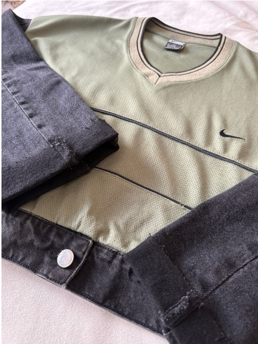 Mixed fabric top
