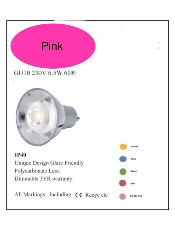 GU10 ELECTRIC PINK 6.5W DIMMABLE