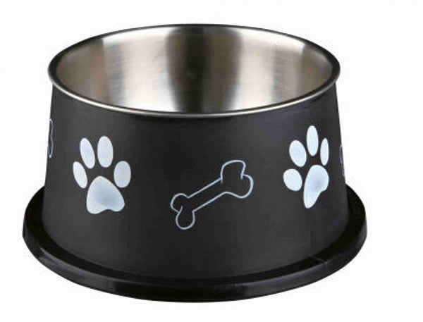 Trixie - RVS Voer/Waterbak voor rassen met lange oren - Pootjes motief