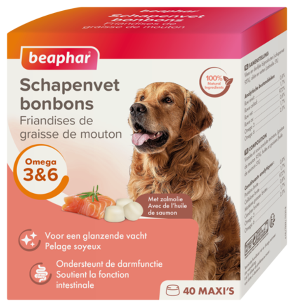 Beaphar - schapenvet bonbons zalm - 245gr