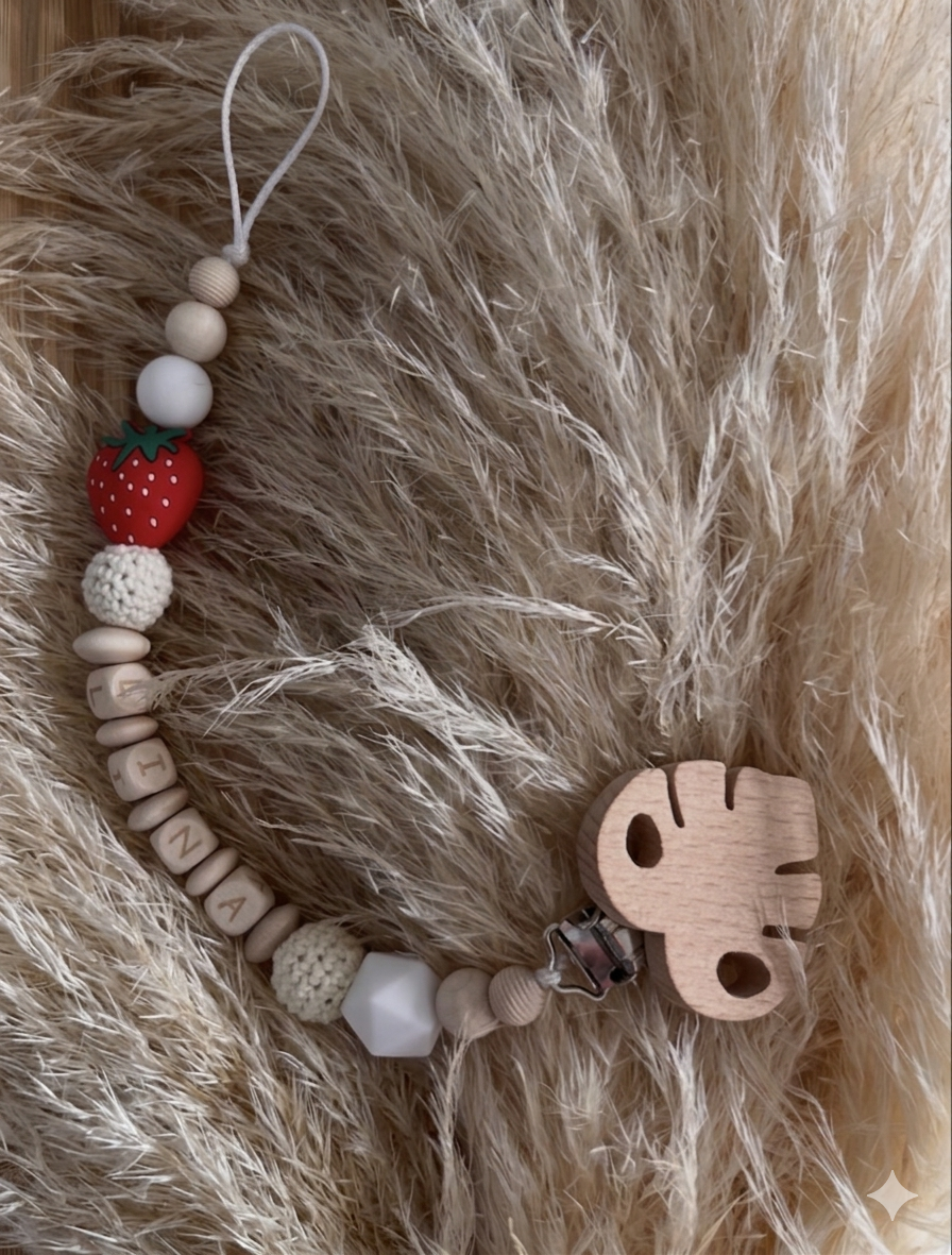 Schnullerkette Erdbeere