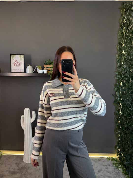 Maglione righe “love”
