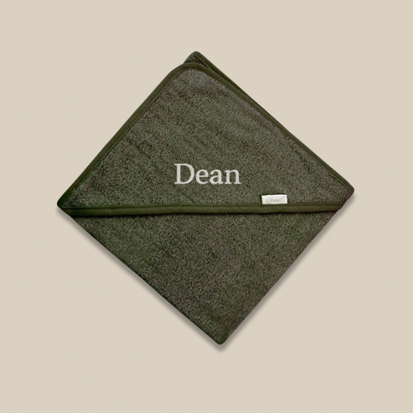 Badcape | met naam | groen