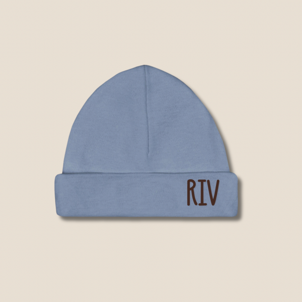 babymuts met naam | blauw