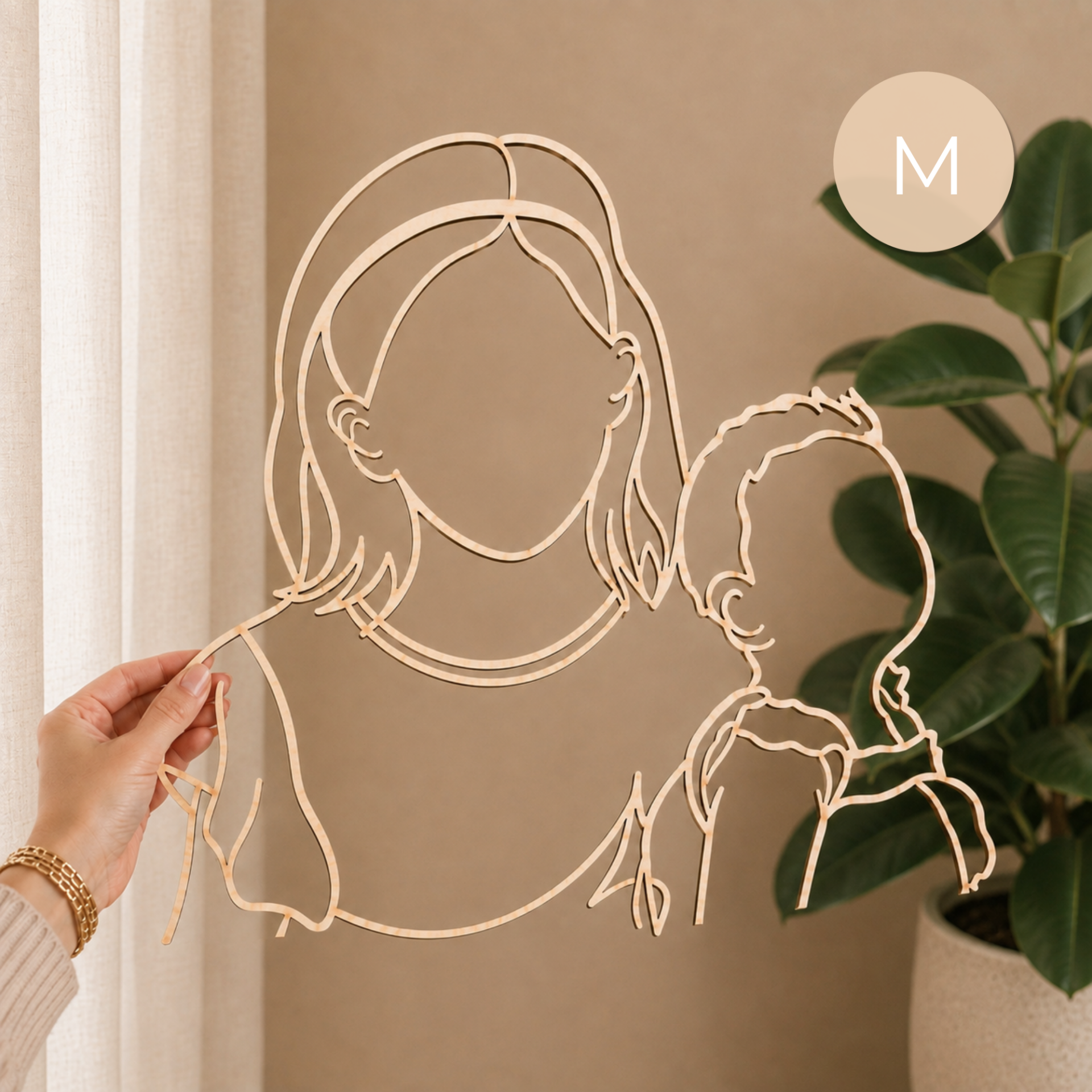 Houten portret | Medium
