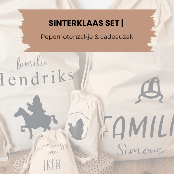 Sinterklaas set | cadeauzak en pepernotenzakje