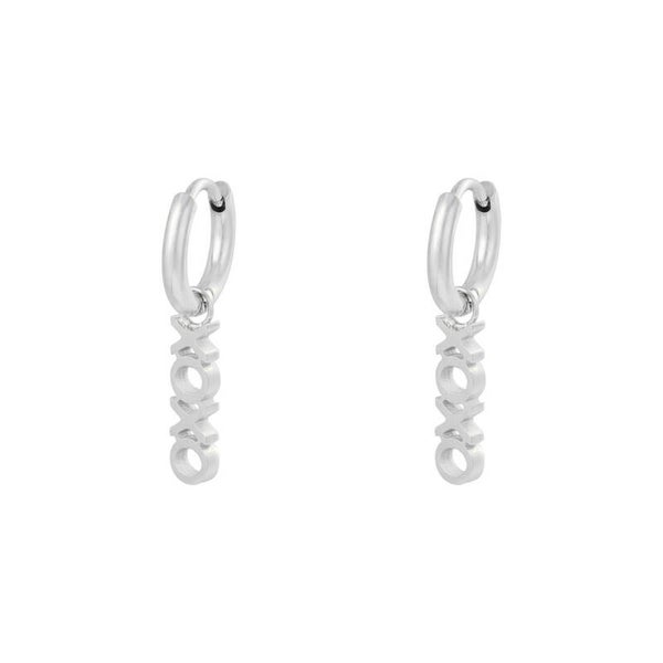 Stainless steel oorbellen XOXO Silver