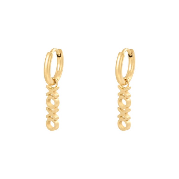 Stainless steel oorbellen XOXO Gold