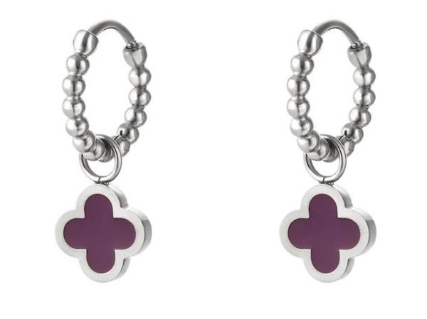 Oorbellen Diona Paars/Zilver