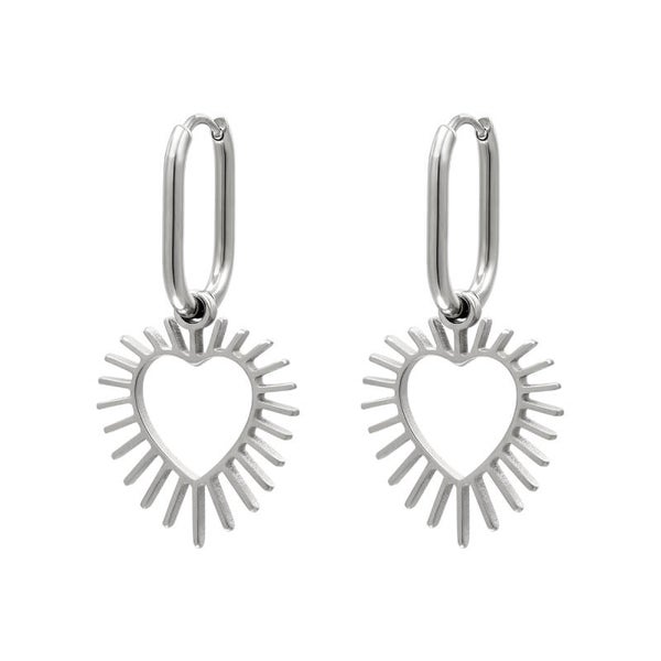 Stainless steel oorbellen Evora Silver