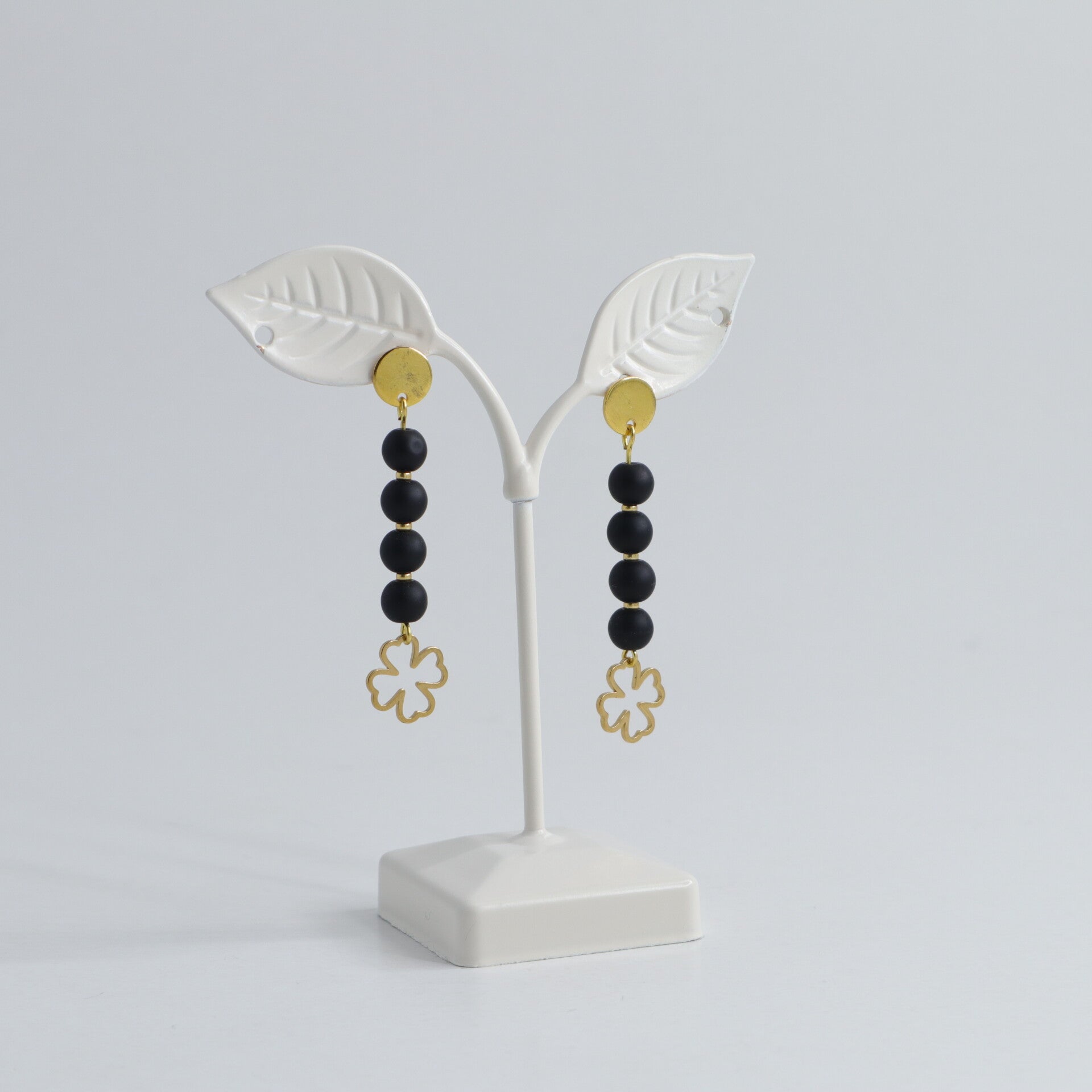 Lies Cerise Oorbellen Zwarte Klaver