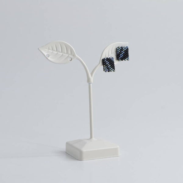 Lies Cerise Oorbellen Mini Zebra Zwart/Blauw