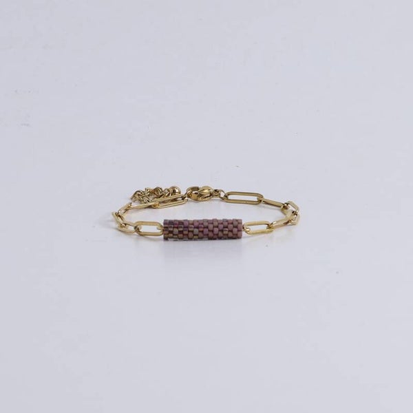 Lies Cerise Armband 'Terre Irisée' Avondglimmer