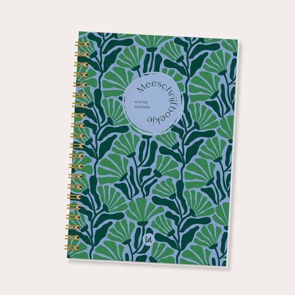 Meeschrijfboek bij de preek (groen)