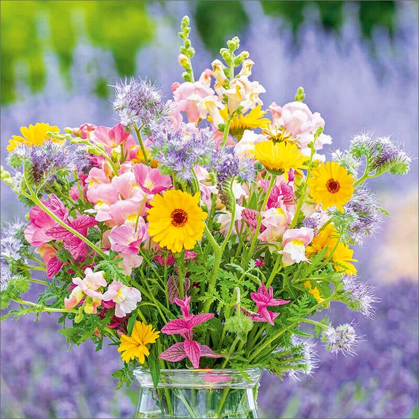 Zet de Bloemetjes Buiten - Wenskaart met envelop - zonder tekst - 15 x 15 cm.