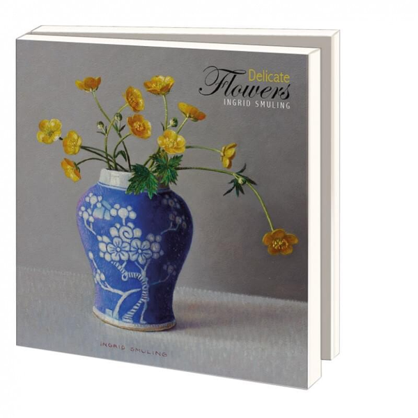 Kaartenmapje met enveloppen - vierkant - Delicate Flowers - Ingrid Smuling